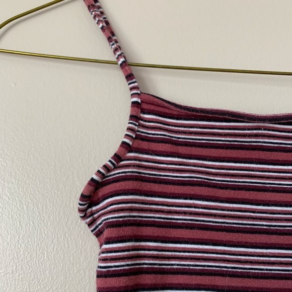 Garage Burgundy Striped Tank Top - Picture 3 of 4